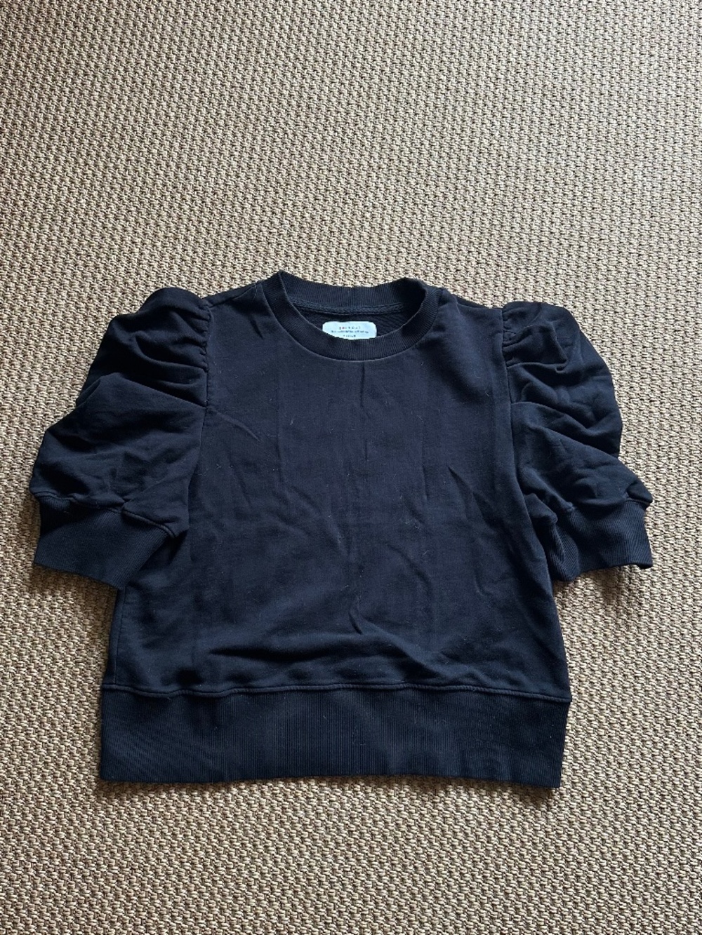 Black Puff Short Sleeve Top
